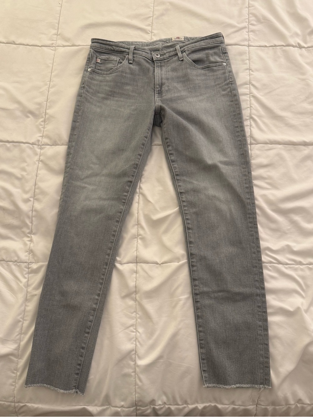 AG Adriano Goldschmied Women’s Gray Slim Straight Jeans